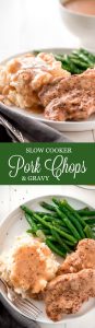These super tender Slow Cooker Pork Chops and Gravy take just 10 minutes to prep! In four hours you'll be sitting down to a delicious home cooked meal.