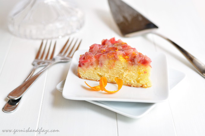 Rhubarb Upside-Down Coffee Cake | Garnish & Glaze