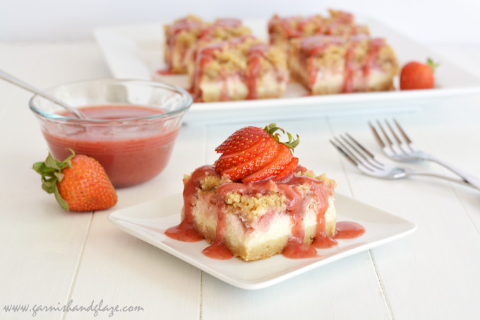 Strawberry Cheesecake Bars | Garnish & Glaze