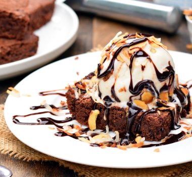 Chocolate CocoNUT Brownie Sundae | Garnish & Glaze