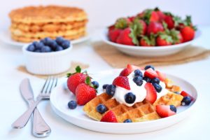 Waffles with Berries and Cream | Garnish and Glaze