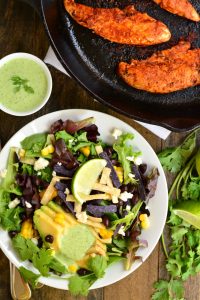 Chipotle Chicken Salad with Cilantro Lime Dressing | Garnish and Glaze