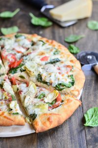 Artichoke, Tomato, and Spinach Pizza | Garnish & Glaze