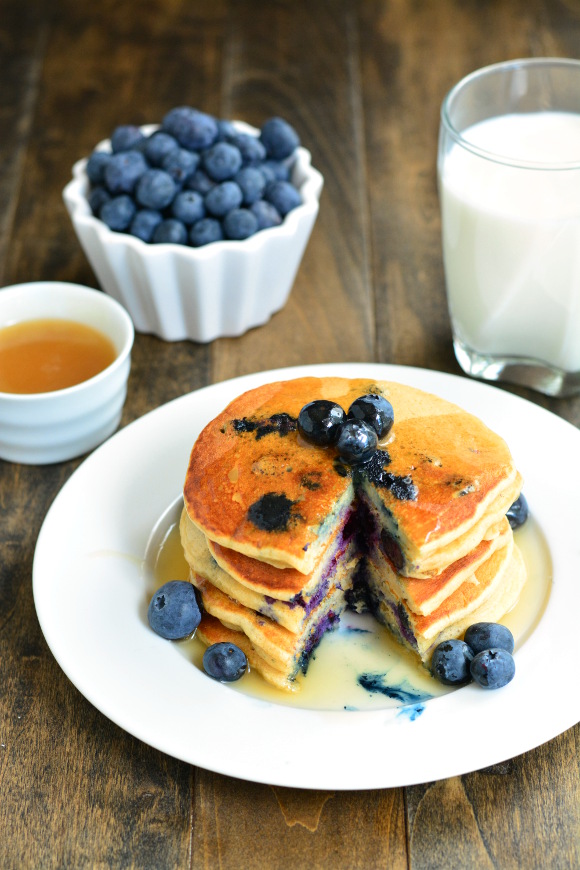 Whole Wheat Blueberry Buttermilk Pancakes | Garnish & Glaze