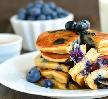 Whole Wheat Blueberry Buttermilk Pancakes | Garnish & Glaze