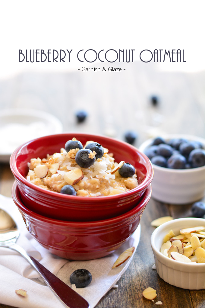 Blueberry Coconut Oatmeal | Garnish and Glaze