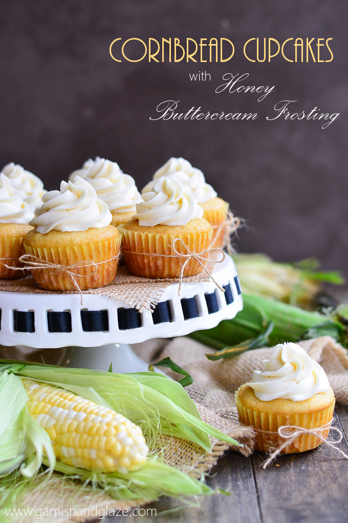 Embrace the summer corn season with these light and tender Cornbread Cupcakes topped with a sweet silky Honey Buttercream Frosting. 