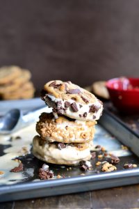 Salted Chocolate Chunk & Toffee Ice Cream Sandwiches | Garnish & Glaze