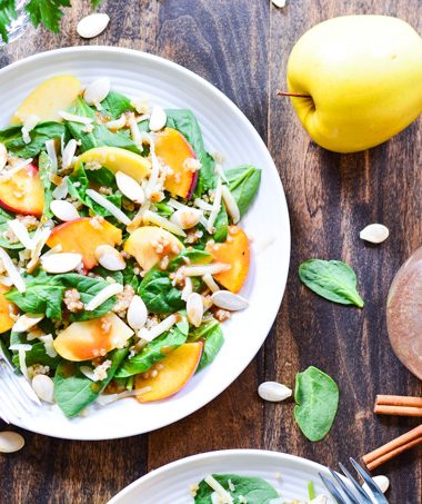 Peach & Apple Quinoa Salad with Cinnamon Honey Vinaigrette | Garnish & Glaze