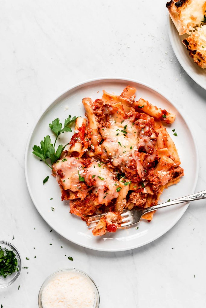 Easy Baked Ziti with Sweet Italian Sausage