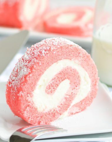 Impress your family and friends with this yummy creamy filled Pink Velvet Swiss Roll that is a lot easier to make than you might think.