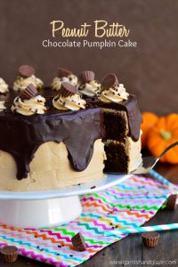 Peanut Butter Chocolate Pumpkin Cake | Garnish & Glaze ‪#‎peanutbutterbash