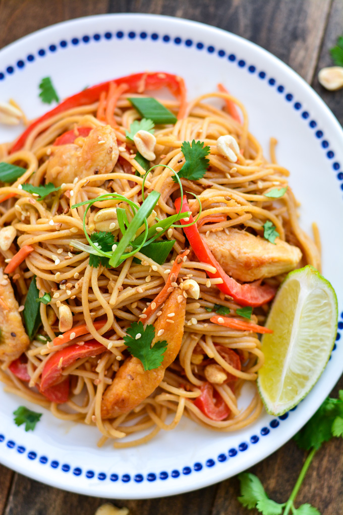 Thai Chicken Peanut Noodles | Garnish & Glaze