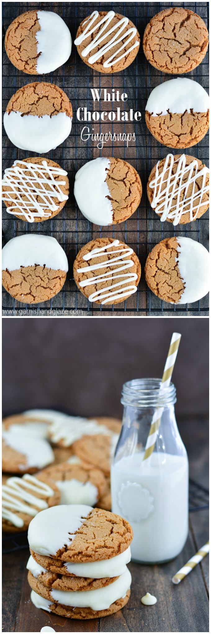 Spread the holiday joy with these soft White Chocolate Dipped Gingersnaps!