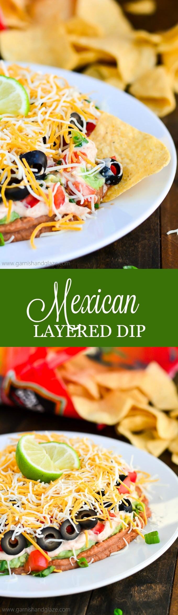 Mexican Layered Dip is the perfect crowd pleasing appetizer for any party.
