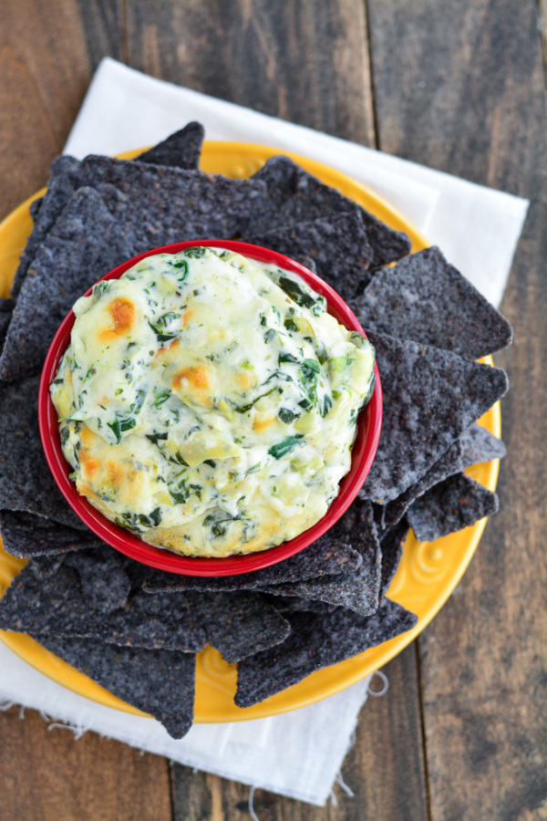 Three Cheese Spinach Artichoke Dip