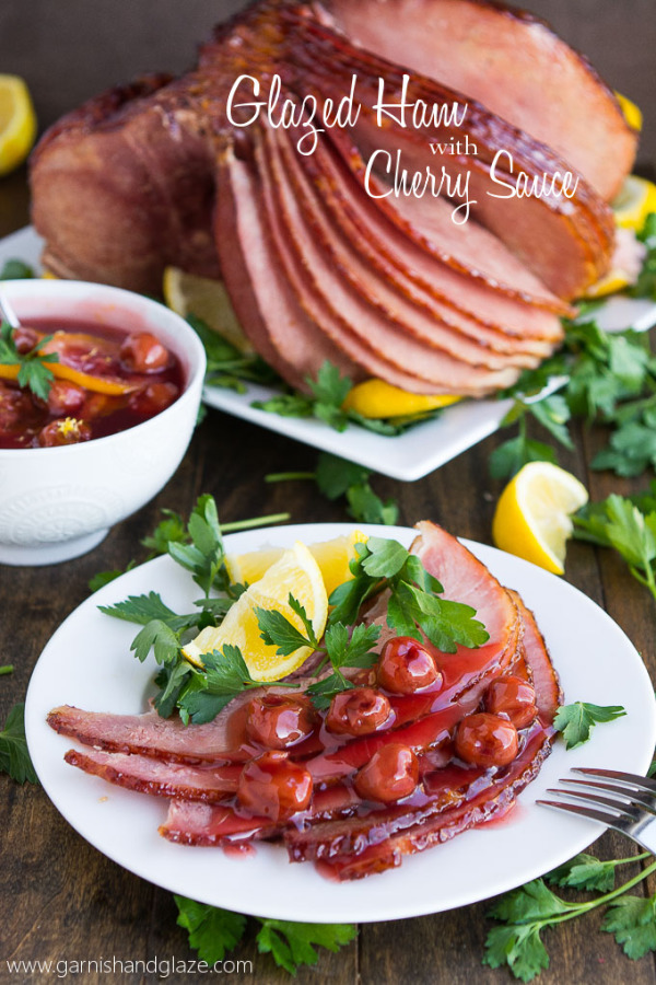 Glazed Ham with Cherry Sauce