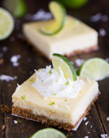 Coconut Key Lime Cheesecake Bars | Garnish & Glaze