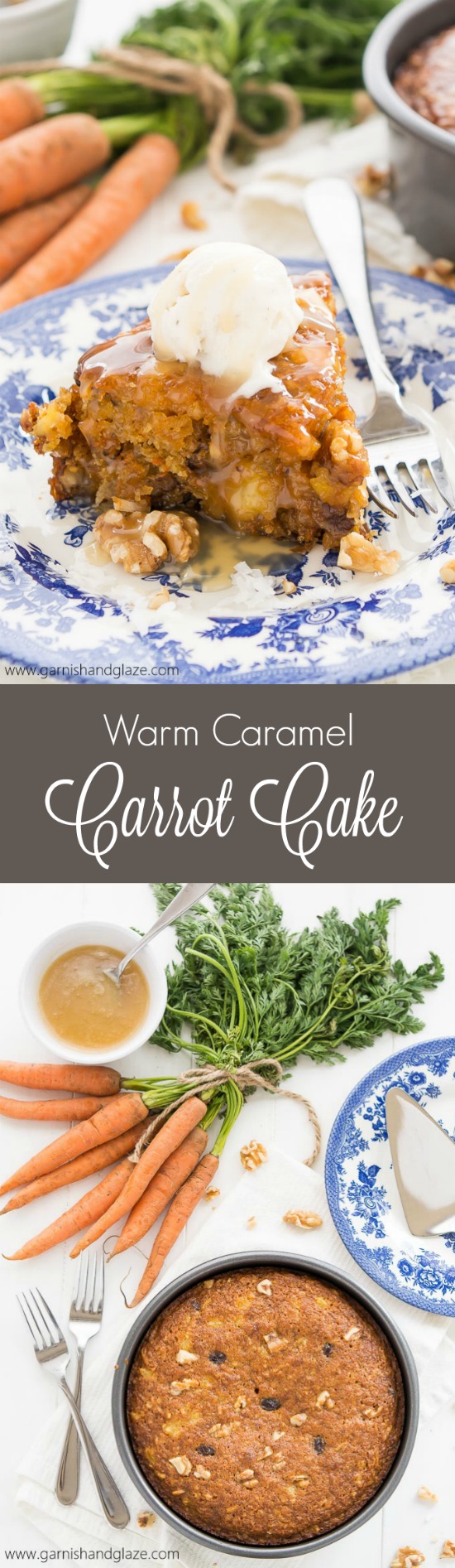 If you thought carrot cake with cream cheese frosting was good, wait until you try this delicious Warm Caramel Carrot Cake à la mode! It's mind-blowing!