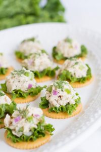 Tuna Salad on Crackers | Garnish & Glaze