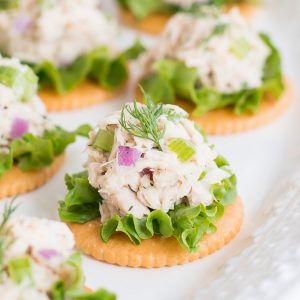 Make Tuna Salad on Crackers for a high protein, refreshing, and easy lunch.