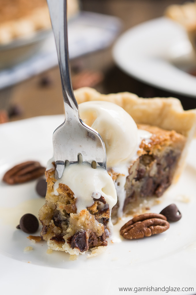 Toll House Chocolate Chip Cookie Pie combines two favorites into a rich chocolatey dessert that the whole family will love!