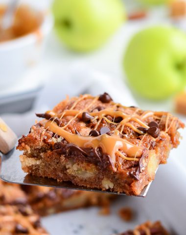 Rich ooey gooey Caramel Apple Blondies