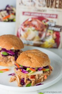 For an easy dinner or Game Day treat, pull out your slow cooker for these flavorful Apple Bourbon Pull Pork Sliders with Apple Slaw.
