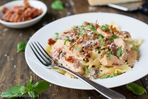 Enjoy Macaroni Grill's flavorful Chicken Pasta Milano at home!