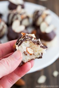 Chocolate Almond Coconut Macaroons are the perfect two bite treat for any occasion!
