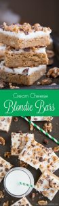 With a brown sugar brownie bottom, cream cheese frosting, and walnuts & Heath on top, Cream Cheese Blondie Bars are nothing short of addicting!