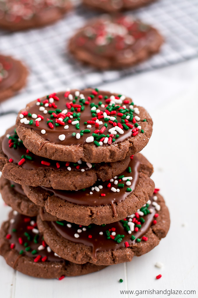 Chocolate Frosted Christmas Cookies are the perfect chocolately treat to add to your Christmas cookie plate!
