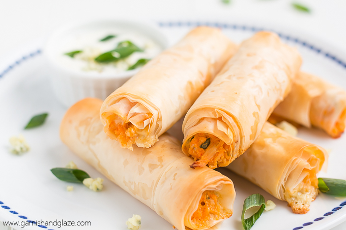 These amazing Buffalo Chicken Phyllo Rolls that have a crispy shell and creamy center are so good, you'll wish you had doubled the recipe!