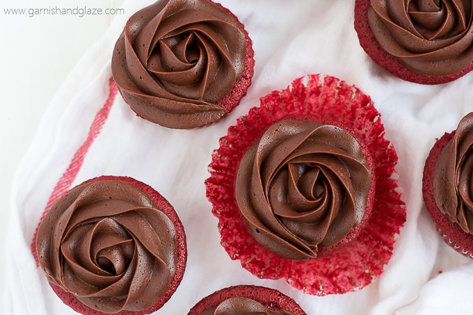 These Chocolate Rose Red Velvet Cupcakes are the only flowers you are going to want this Valentine's Day!
