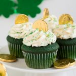 Get in the St. Patrick's Day spirit with these yummy Green Velvet St. Patrick's Day Cupcakes topped with Cream Cheese Frosting.