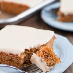 Feed a crowd with this super simple and moist Carrot Sheet Cake that will have your guests talking about how good it was for days.