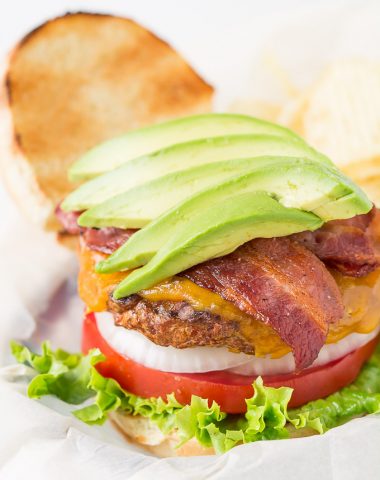 Fire up the grill and celebrate National Burger Day with these flavor packed Cheddar Bacon Avocado Burgers!