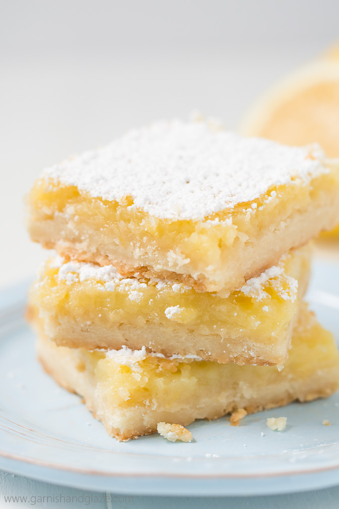 These lovely little Lemon Bars are made with a buttery shortbread crust topped with a tart yet sweet custard filling making them irresistible.