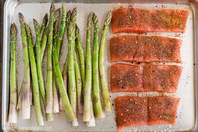 Get a delicious healthy dinner on the table in less than 20 minutes with this Simple Salmon & Asparagus.