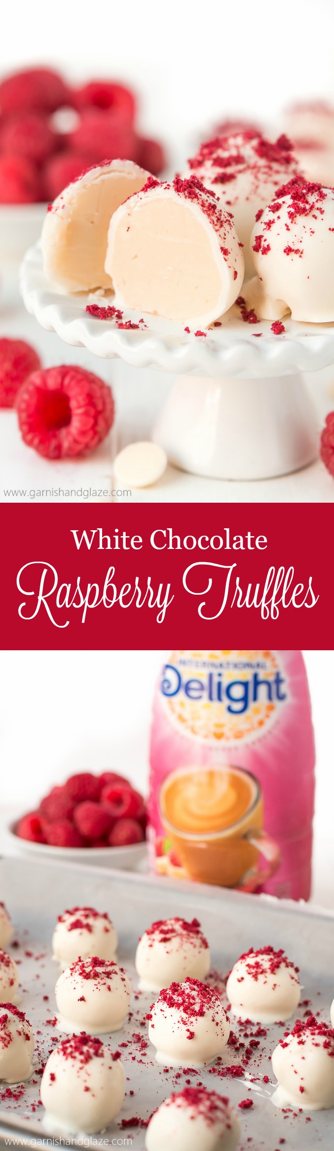 With just 5 ingredients, make the most amazing melt-in-your-mouth White Chocolate Raspberry Truffles to delight in this holiday season. @InDelight #HolidayDelight #IDelight