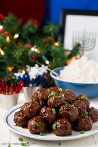 Party it up this holiday season and celebrate Chrismukkah with these simple, tender and juicy 30 Minute Teriyaki Meatballs!