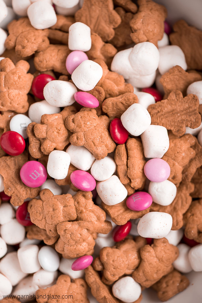Valentine S'mores Trail Mix is your go-to last minute treat for a party or your child's valentines. Two minutes is all it takes to make this tasty treat!