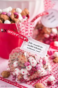 Valentine S'mores Trail Mix is your go-to last minute treat for a party or your child's valentines. Two minutes is all it takes to make this tasty treat!
