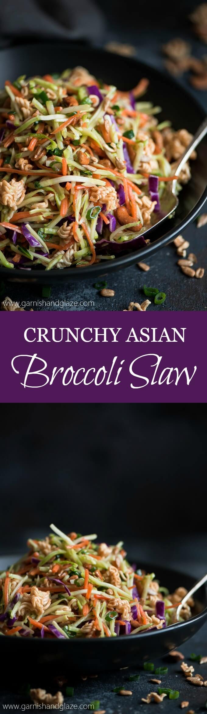 This sweet and salty, veggie filled Crunchy Asian Broccoli Slaw is the perfect side for Sunday dinner or your next barbecue party.