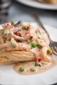 Slow Cooker Chicken a la King Puff Pastry is a creamy and comforting classic dish made simple but still pretty enough to serve to dinner guests.
