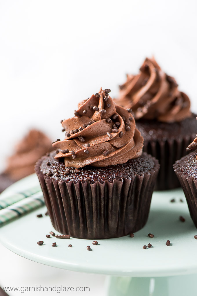 These one bowl Double Chocolate Cupcakes have an incredibly moist crumb and are topped with the silkiest chocolate buttercream frosting. Plus, enter the Rodelle Chocolate Package GIVEAWAY!