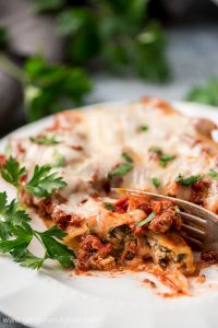Easy Beef, Spinach, and Cheese Manicotti is a fancy pasta dish made simple. You don't have to precook the noodles so it's way easier and less time consuming.