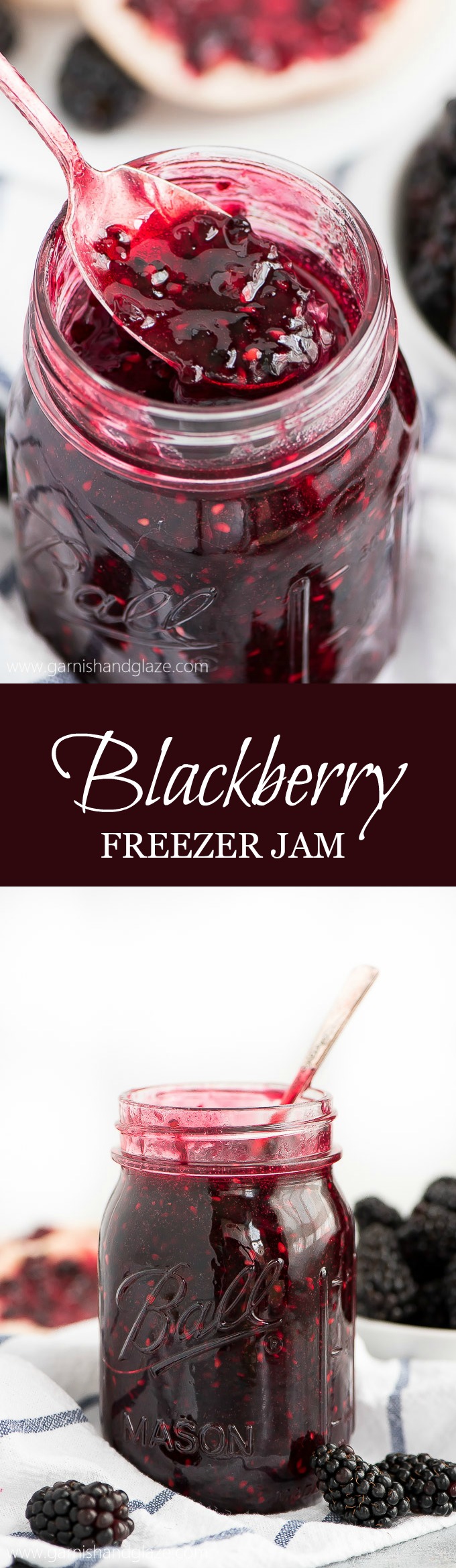 Bottle up those gorgeous dark summer berries in this simple 5-Ingredient Blackberry Freezer Jam. Spread it over everything from toast to cake!