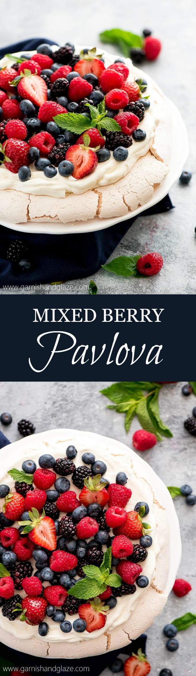 Mixed Berry Pavlova is the perfect summer party dessert! It's simple, beautiful, refreshing, and a definite crowd pleaser.