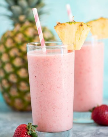Beat the summer heat with a yummy, refreshing, and healthy Tropical Strawberry Smoothie. No need to go to Hawaii when you've got this in hand.
